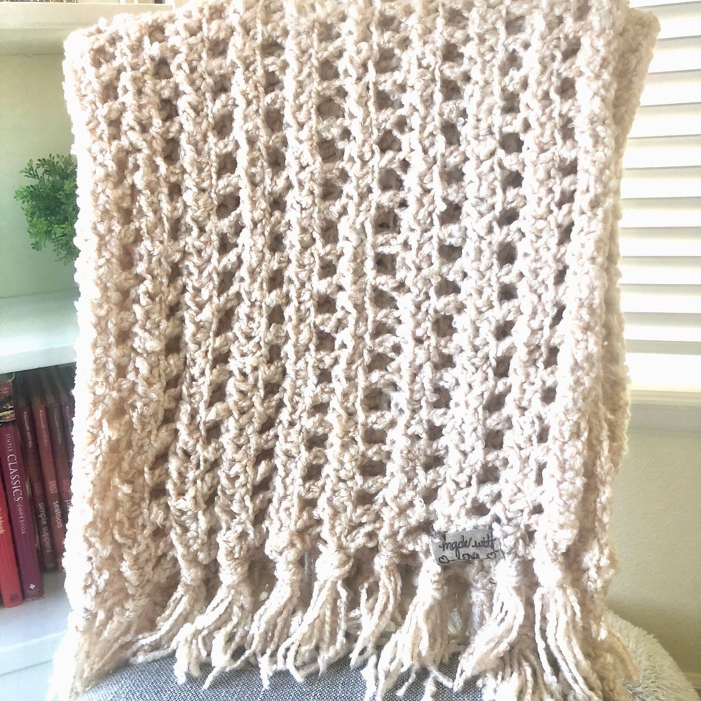 Crocheted Blanket (possibly Alpaca yarn)